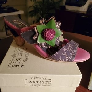 L'ARTISTE DESIGNER SHOES Mid Hill Multi Color Size 9.5-10
